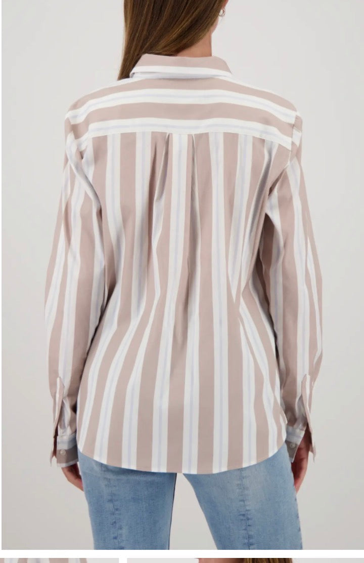 MONARI STRIPED SHIRT STYLE 809634 COLOUR LATTEMACCHIATO PATTERN