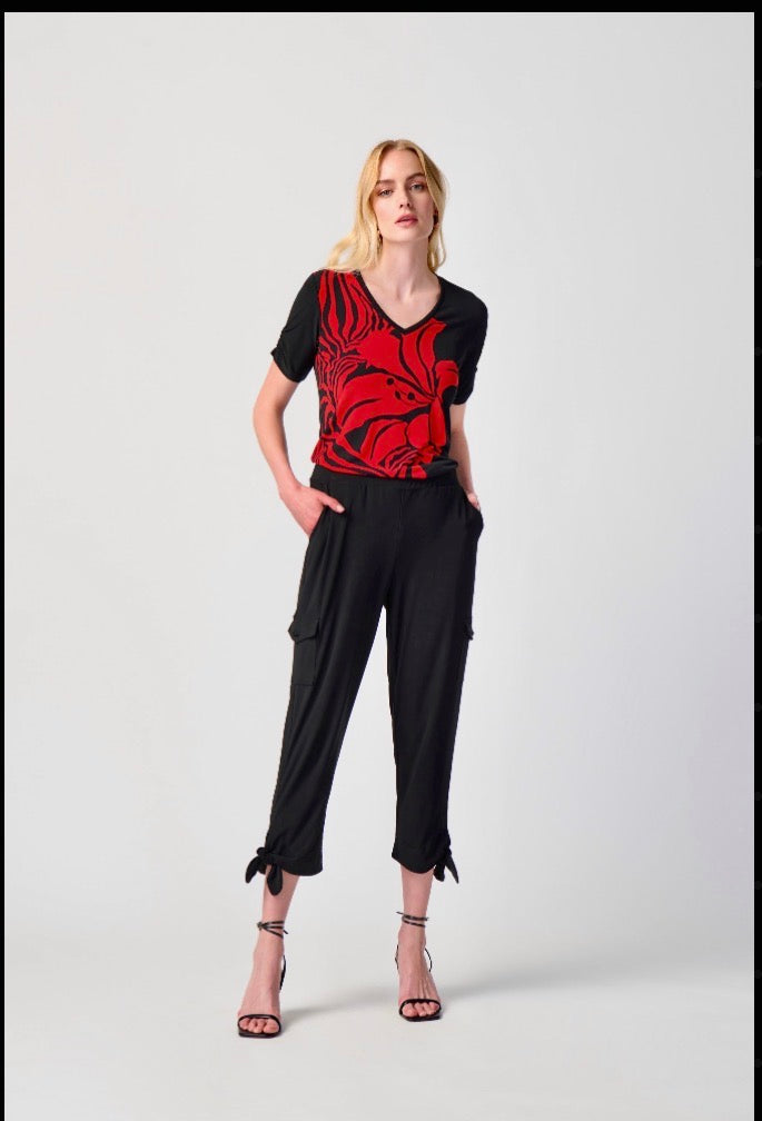 JOSEPH RIBKOFF SILKY JOGGER PANTS WITH TIES | STYLE 24111 | COLOUR: DUNE