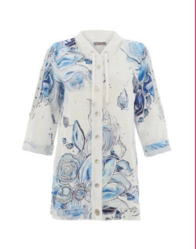 DOLCEZZA LONG LENGTH HOODED SHIRT STYLE 26656 COLOUR AS SHOWN
