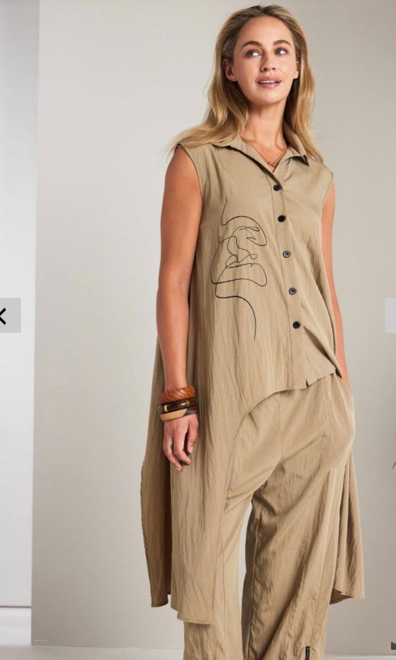 NAYA PRINT BLOUSE STYLE NAS26218 COLOUR TAN