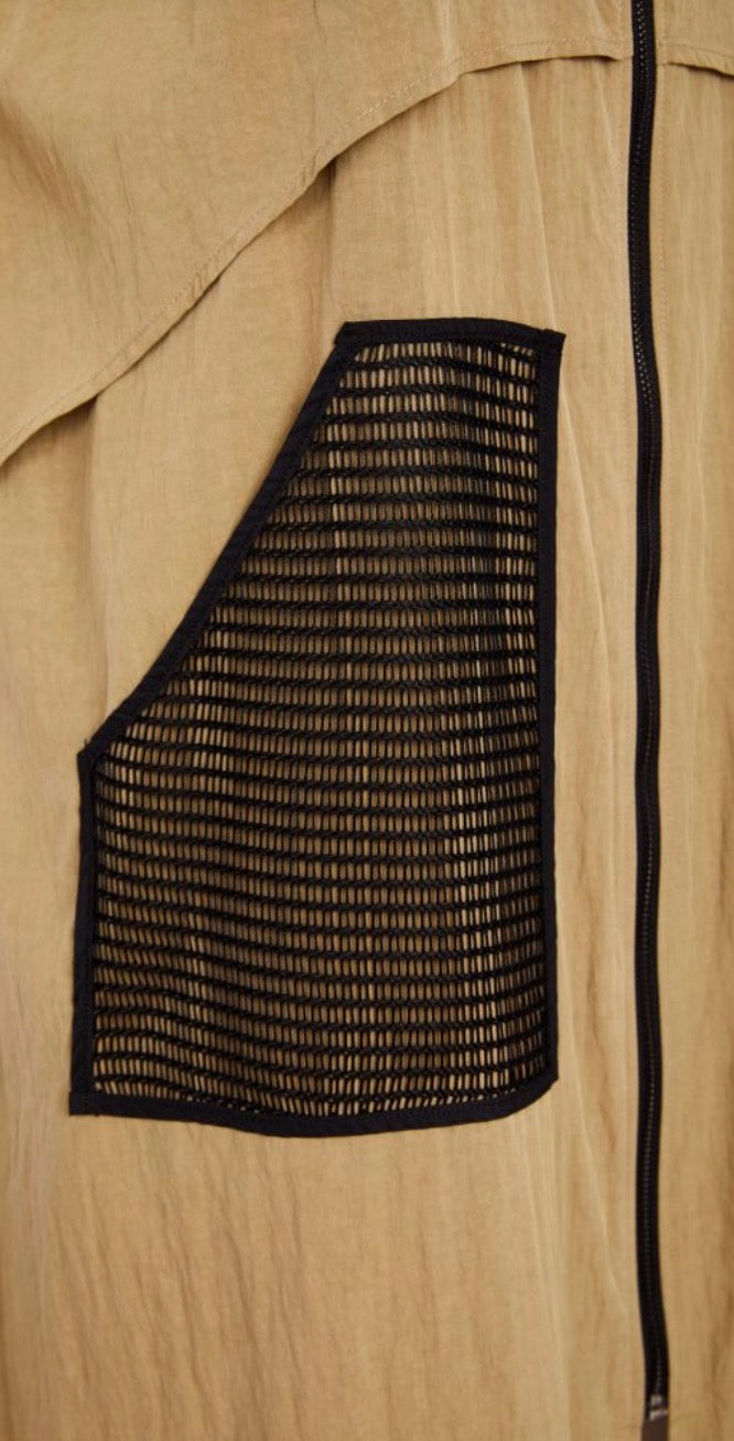 NAYA LONG LINE ZIPPED WAISTCOAT STYLE NAS26219 COLOUR TAN