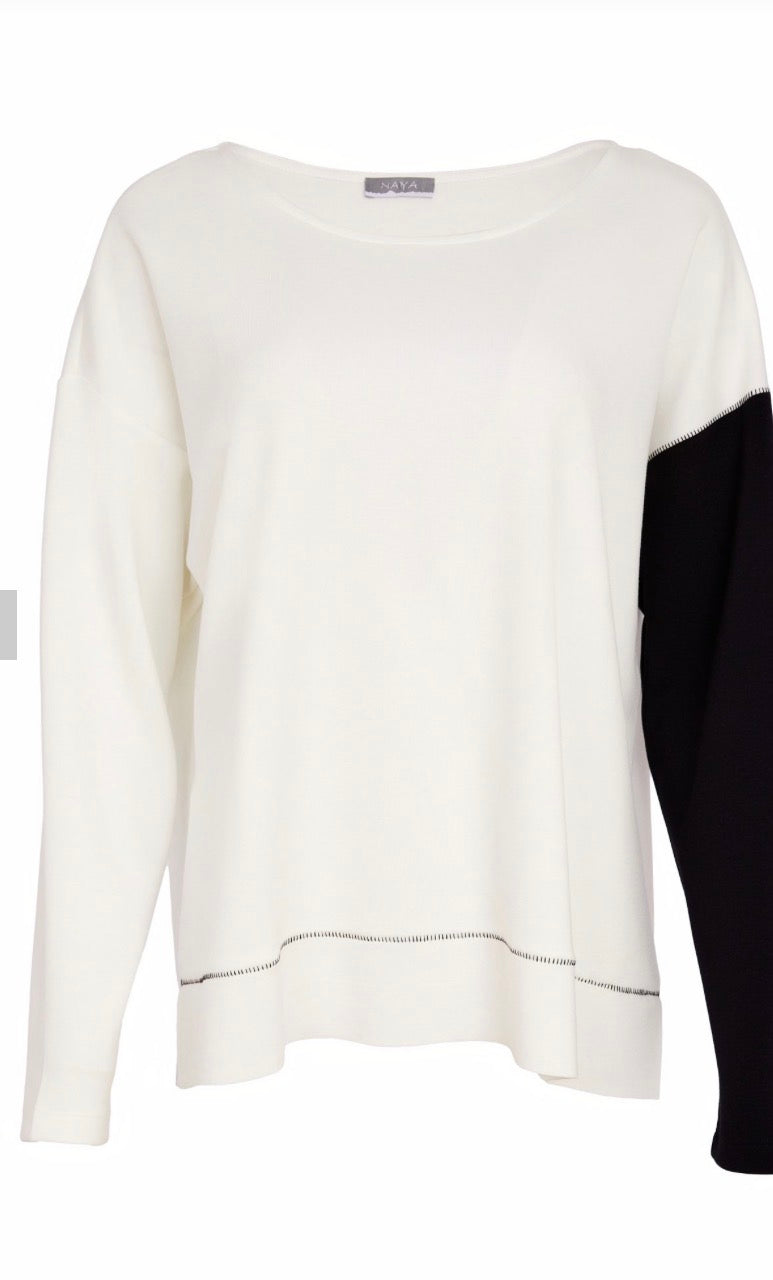 NAYA SWEATSHIRT STYLE NAS26228 COLOUR BLACK/OFF WHITE