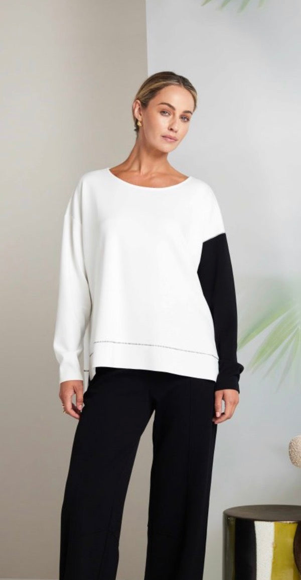 NAYA SWEATSHIRT STYLE NAS26228 COLOUR BLACK/OFF WHITE