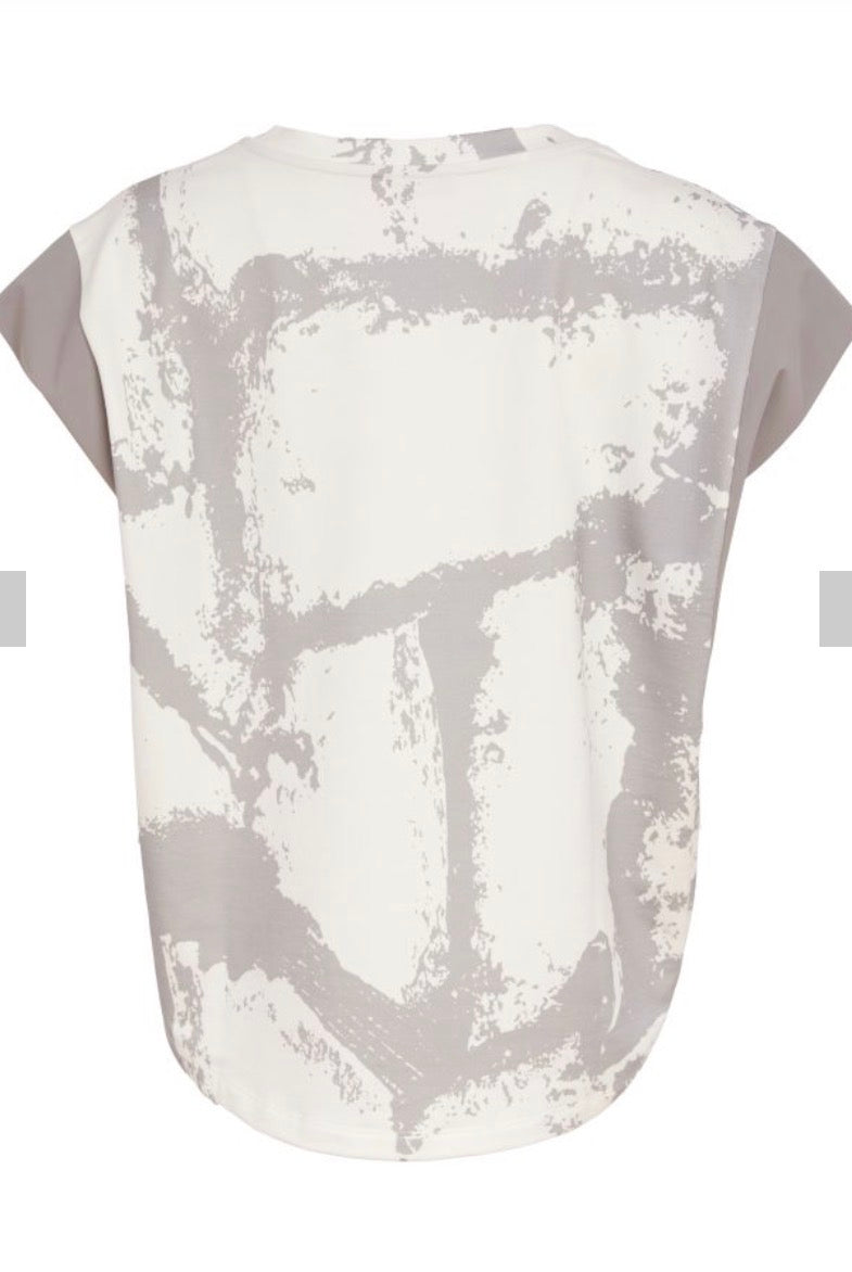 NAYA CONTRAST TOP STYLE NAS26248 COLOUR OFF WHITE/TAUPE