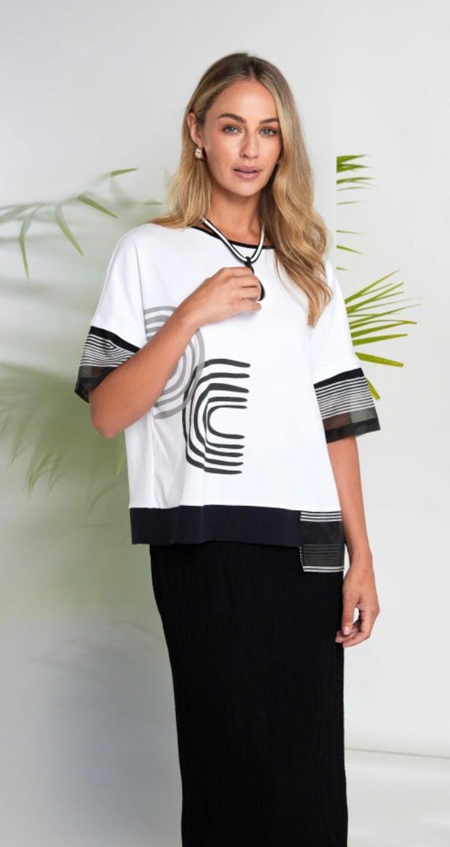 NAYA TOP STYLE NAS26259 COLOUR WHITE/BLACK