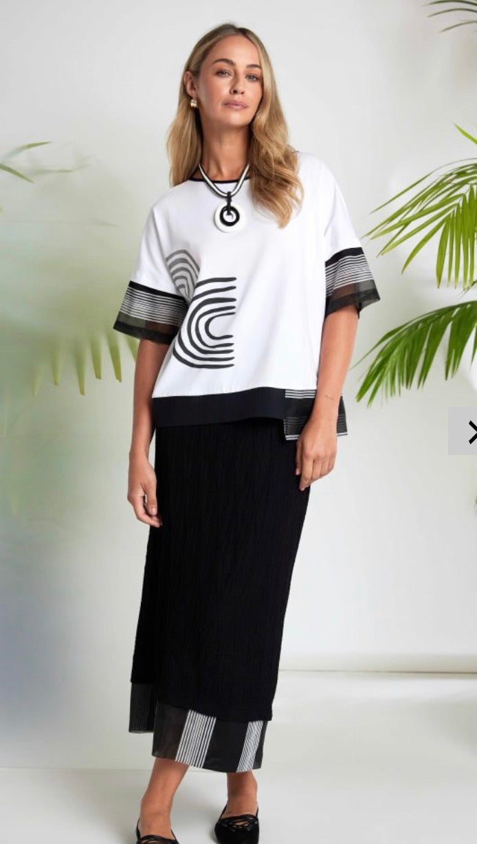 NAYA TOP STYLE NAS26259 COLOUR WHITE/BLACK