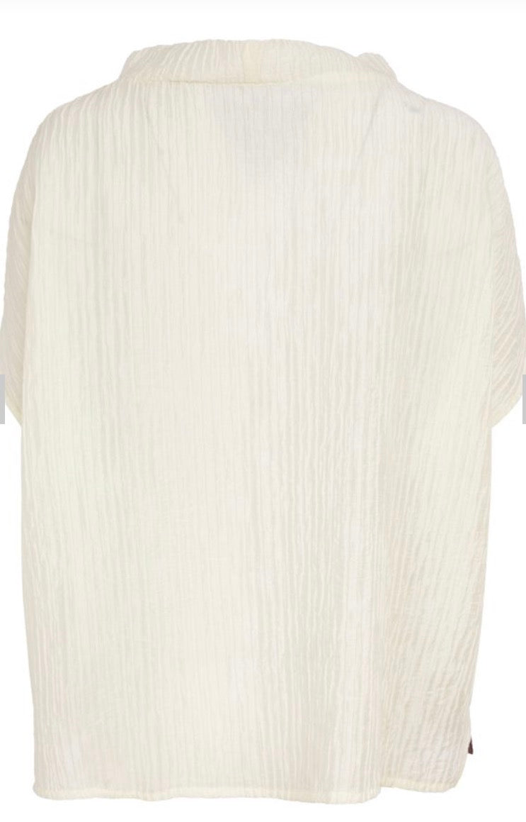 NAYA RIPPLE PRINT TOP STYLE NAS26265 COLOUR CREAM/TAUPE