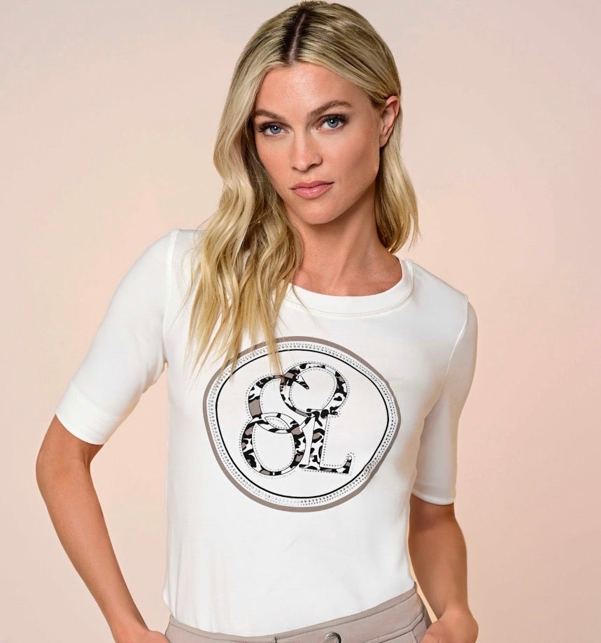 I'CONA T-SHIRT STYLE 64388 COLOUR CREAM/ PRINT