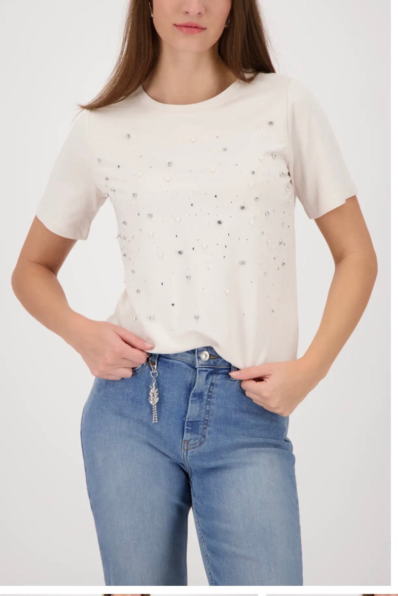 MONARI T-SHIRT STYLE 410112 COLOUR CHAMPAGNE BEIGE