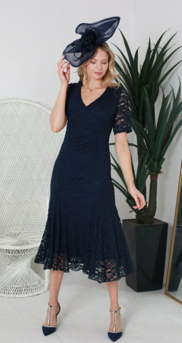 GLITZ LACE DRESS STYLE 1400 COLOUR NAVY