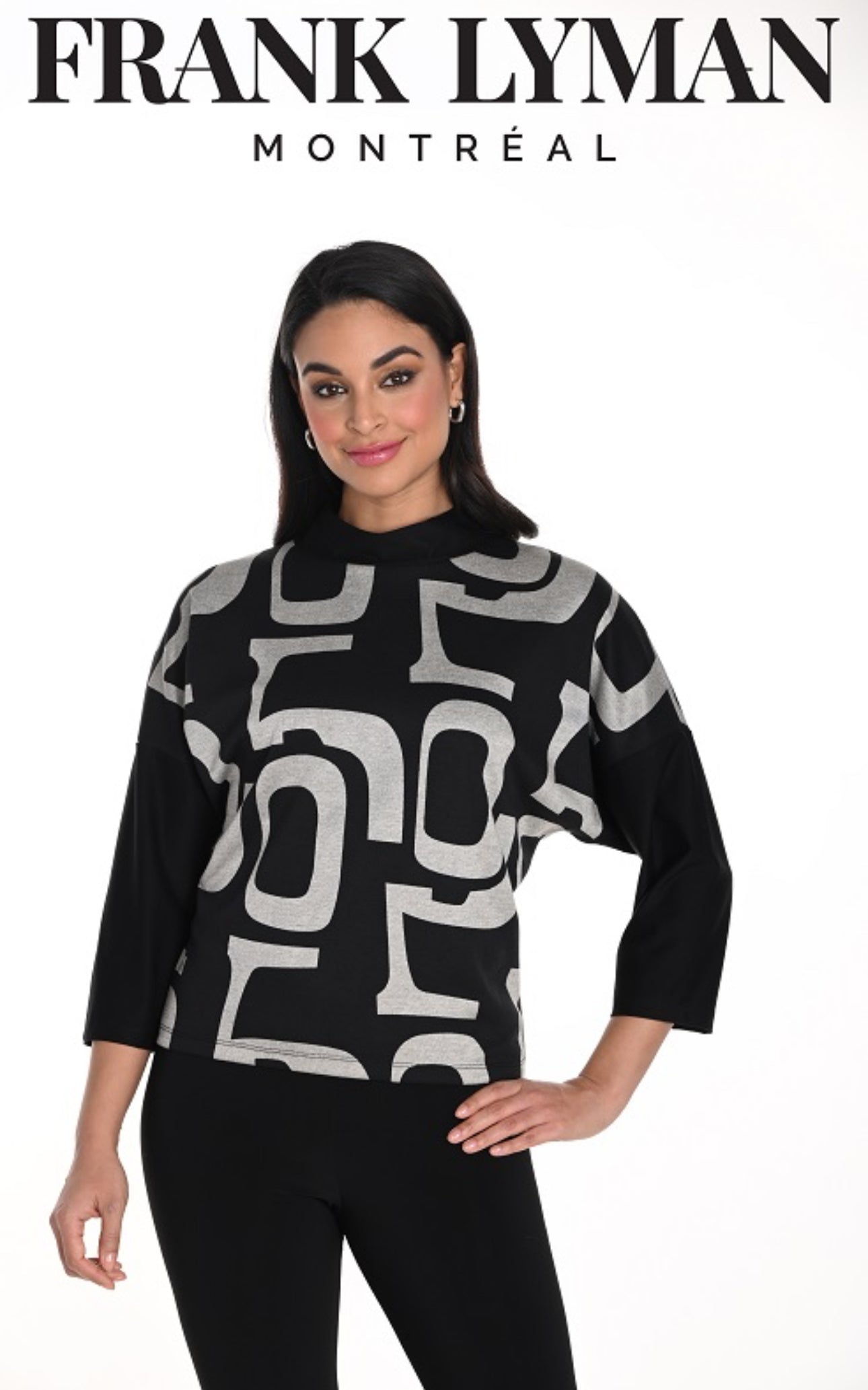FRANK LYMAN TOP STYLE 243374 COLOUR BLACK/BEIGE
