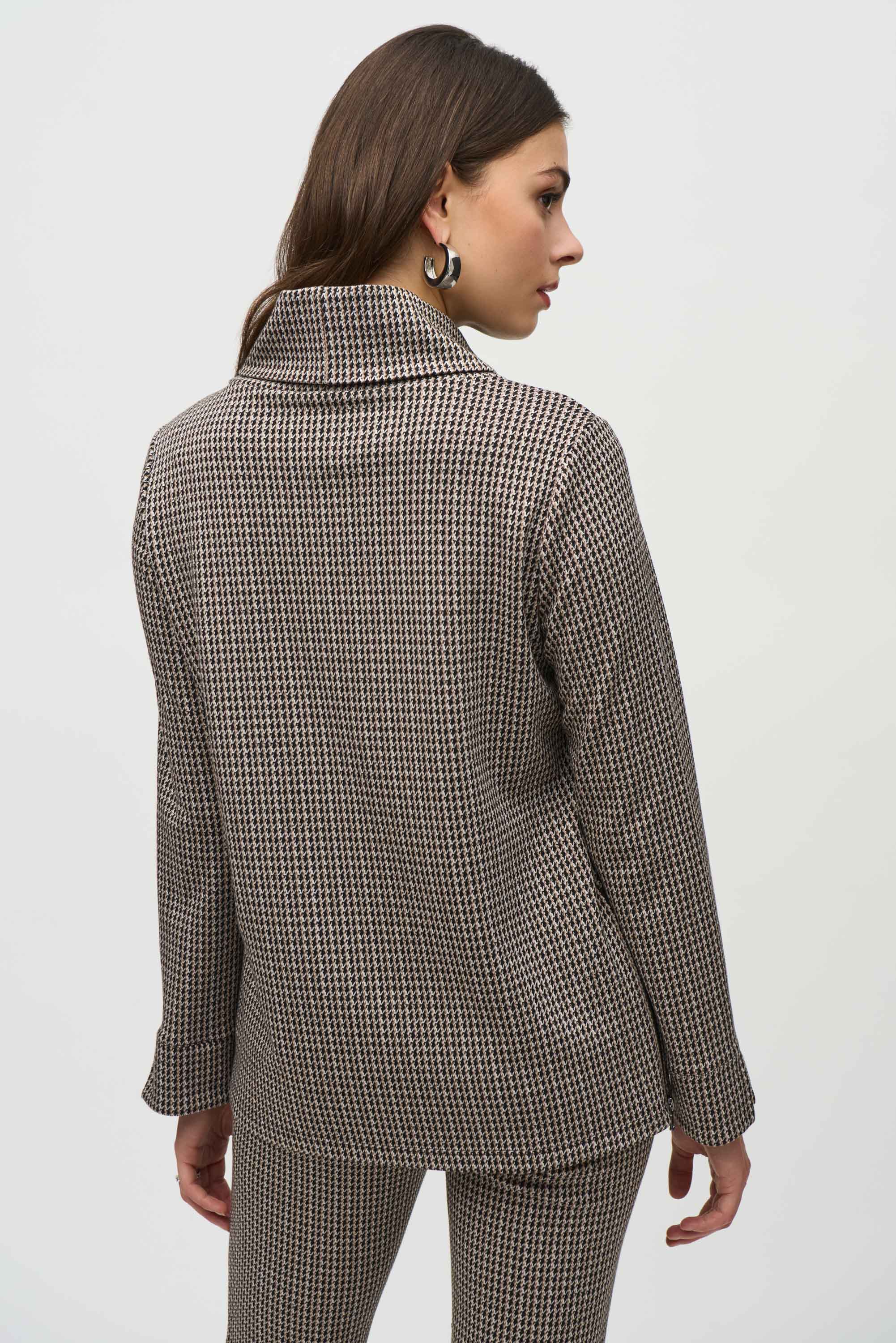 JOSEPH RIBKOFF HOUNDSTOOTH SWEATER TOP STYLE 244074 COLOUR BLACK/MULTI