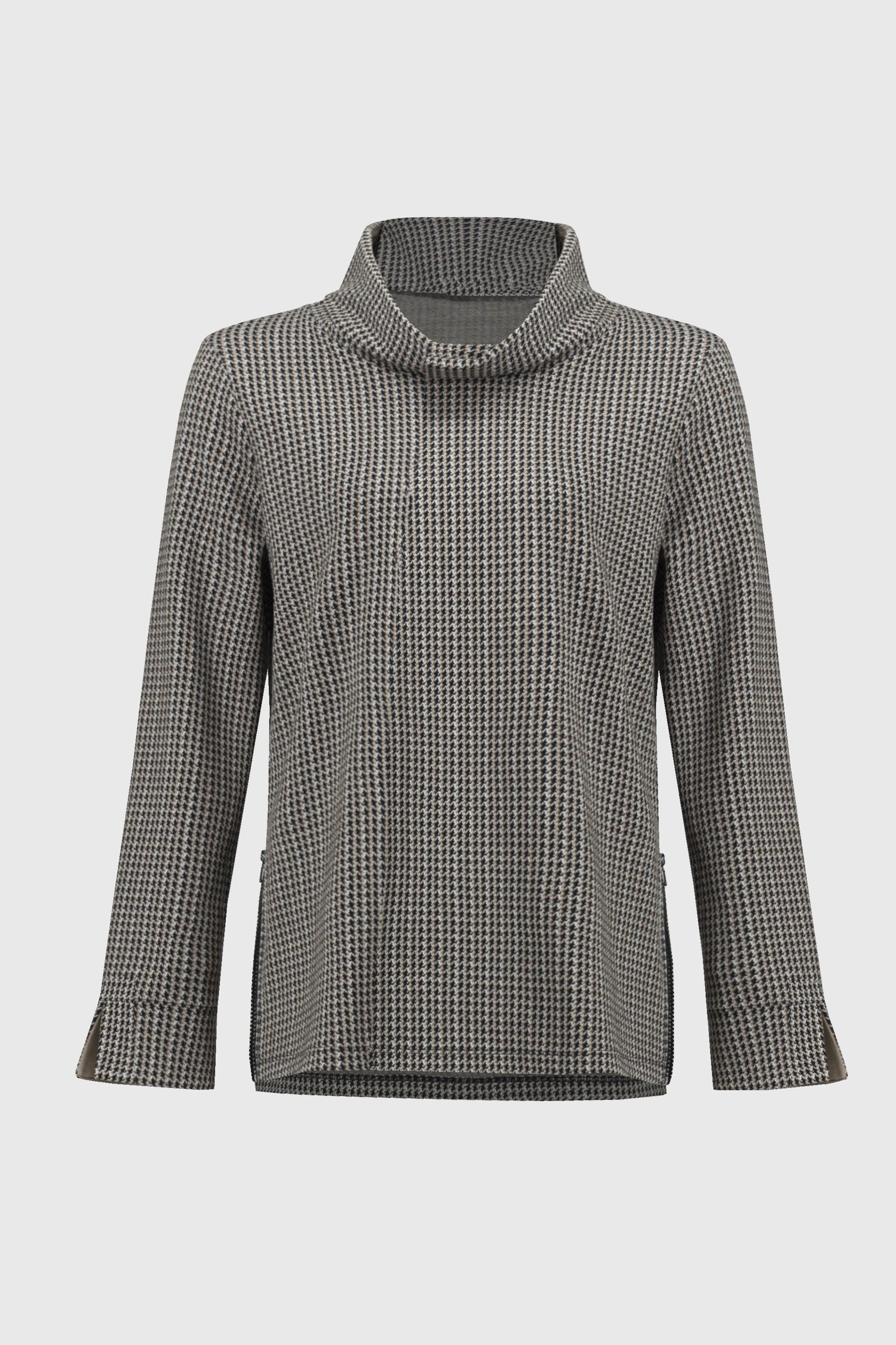 JOSEPH RIBKOFF HOUNDSTOOTH SWEATER TOP STYLE 244074 COLOUR BLACK/MULTI