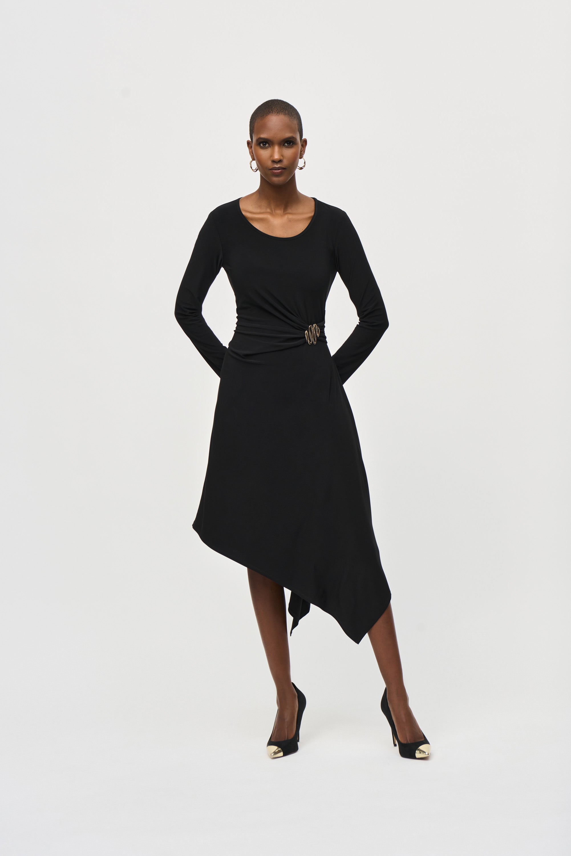 JOSEPH RIBKOFF FIT AND FLARE DRESS STYLE 243153 COLOUR BLACK