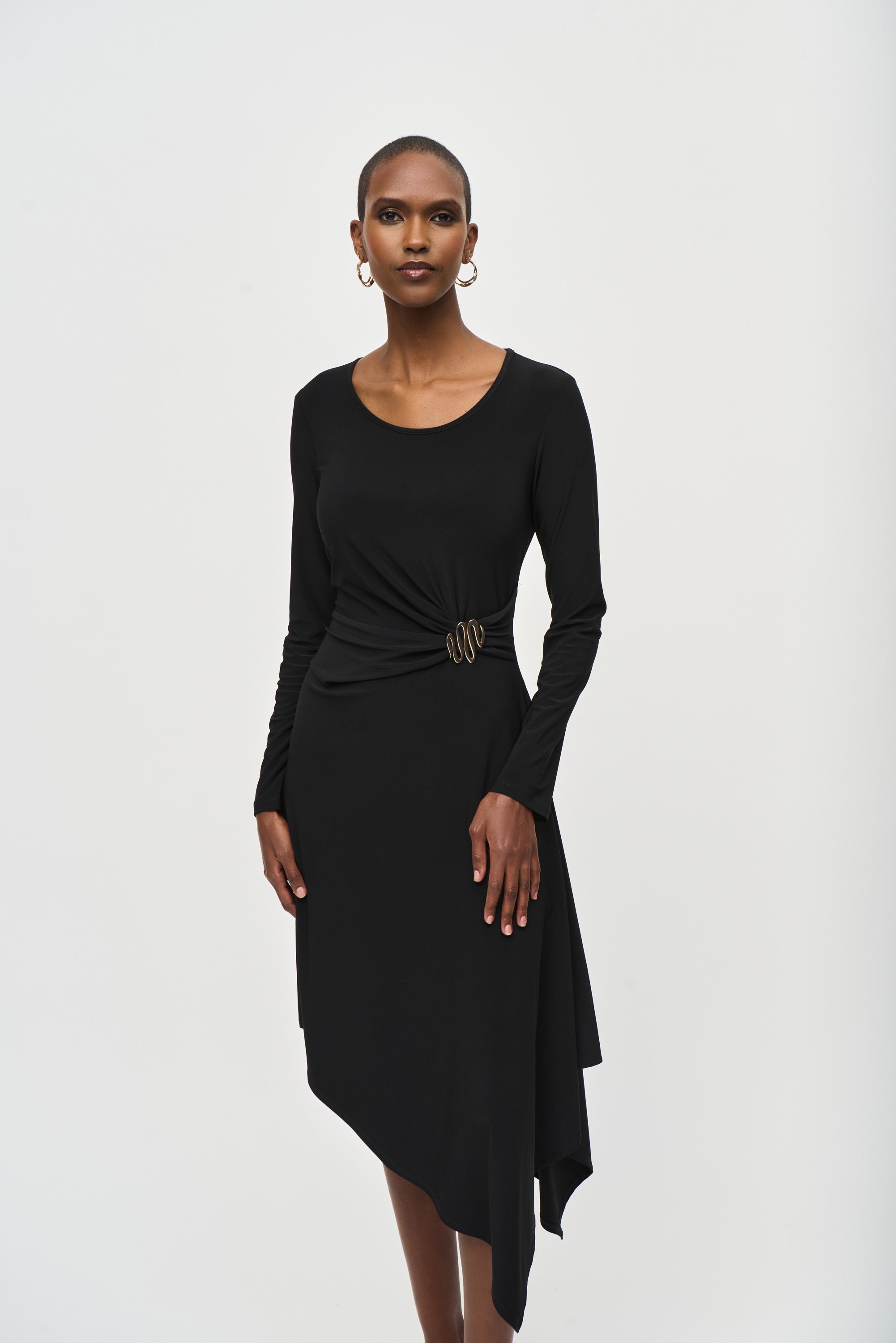 JOSEPH RIBKOFF FIT AND FLARE DRESS STYLE 243153 COLOUR BLACK