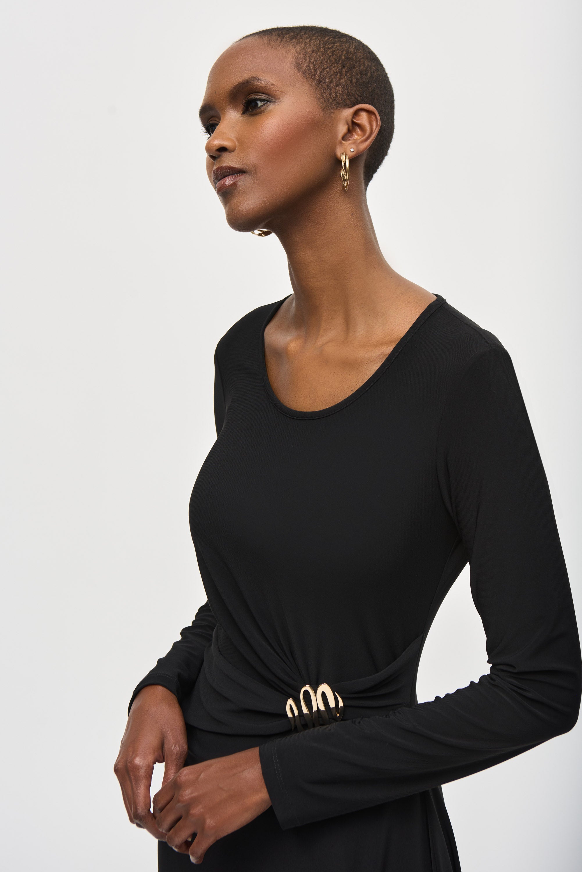 JOSEPH RIBKOFF FIT AND FLARE DRESS STYLE 243153 COLOUR BLACK