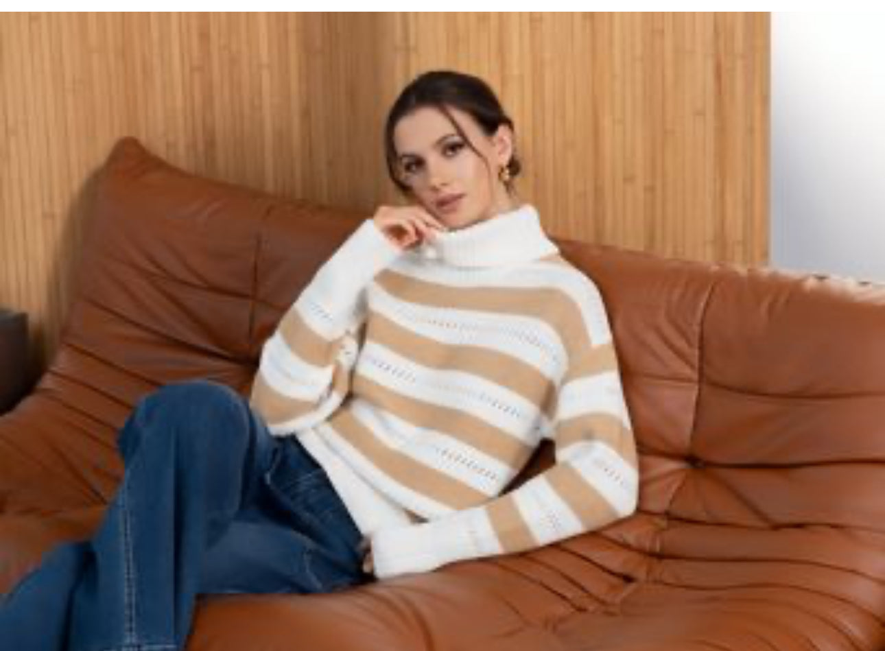 ALISON SHERI TOP STYLE A46001 COLOUR OFF WHITE/CAMEL