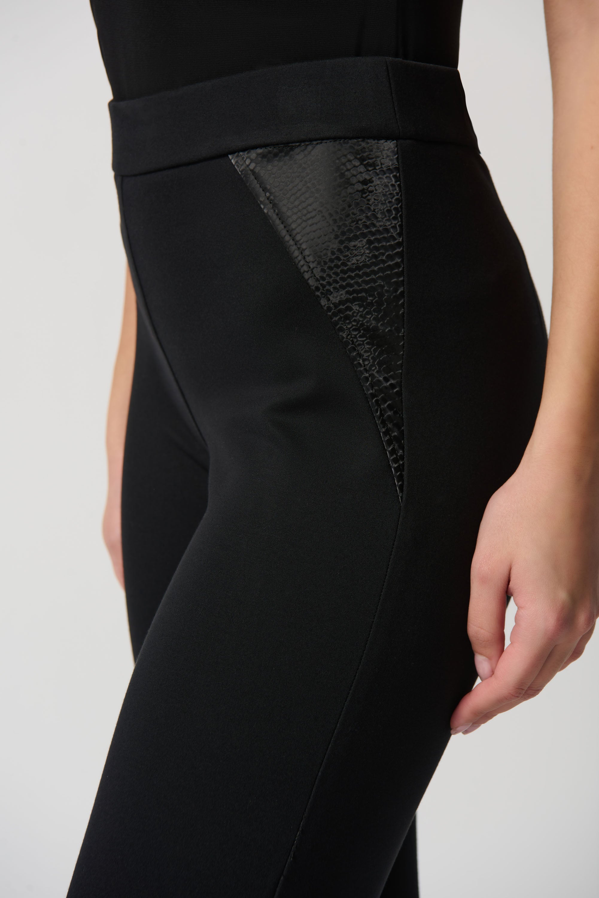 JOSEPH RIBKOFF LEATHERETTE PANT STYLE 234113 COLOUR BLACK