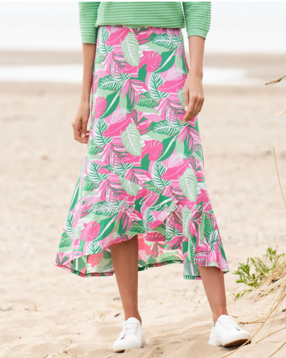 MARBLE SKIRT STYLE 6991-199 COLOUR GREEN/PINKWHITE PRINT