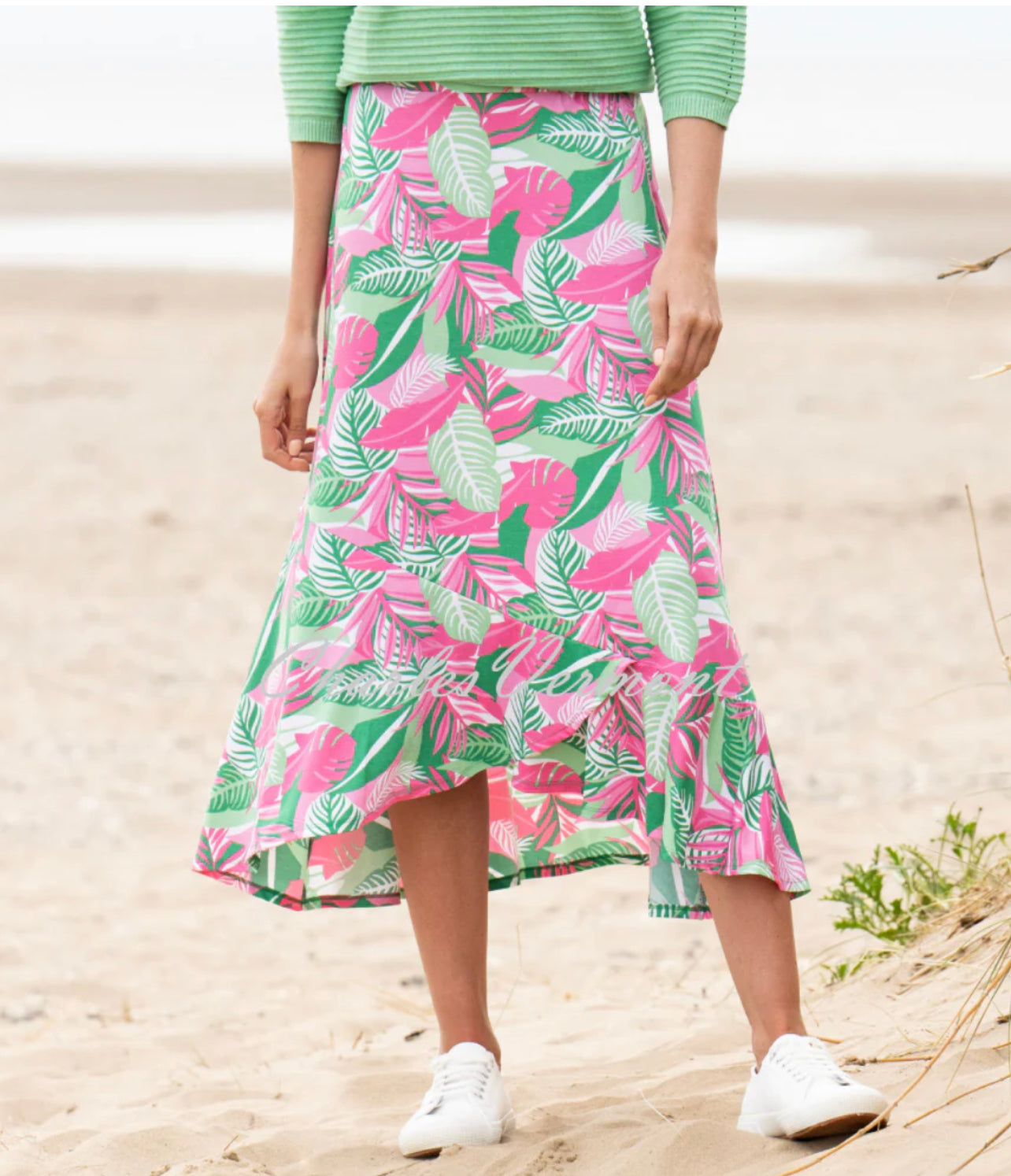 MARBLE SKIRT STYLE 6991-199 COLOUR GREEN/PINKWHITE PRINT