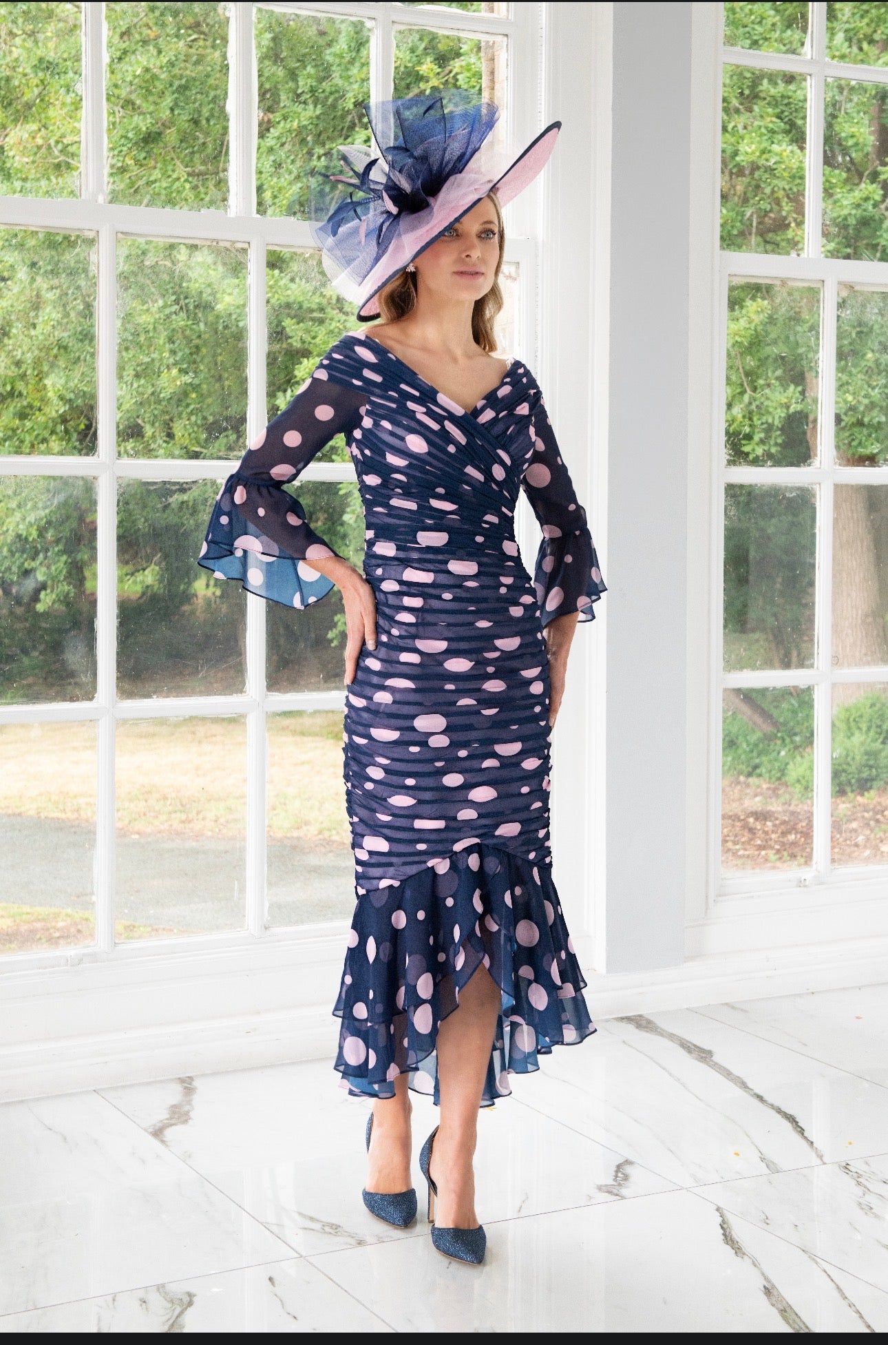 IRRESISTIBLE DRESS STYLE IR8837 COLOUR NAVY/PINK