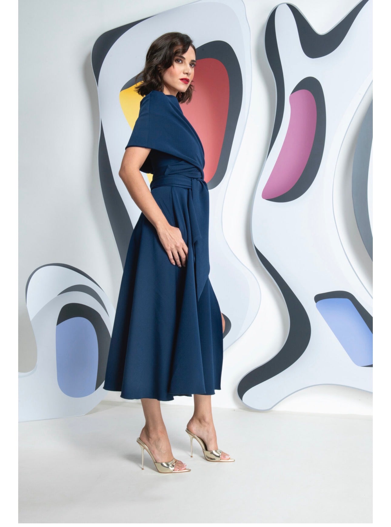 KEVAN JON SYDNEY FLARE & CAPE COLOUR NAVY