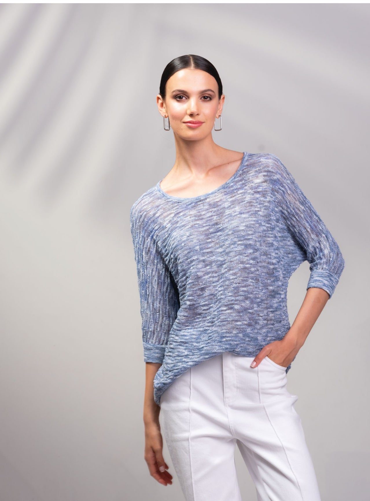 ALISON SHERI SWEATER STYLE A45370 COLOUR PALE BLUE