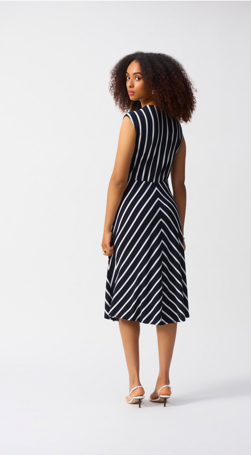 JOSEPH RIBKOFF DRESS STYLE 251295X COLOUR MIDNIGHT BLUE/VANILLA