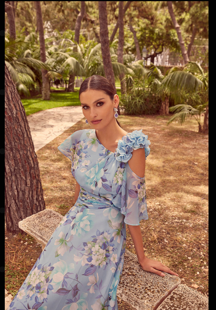 VENI INFANTINO DRESS STYLE 36122 COLOUR PALE BLUE PRINT