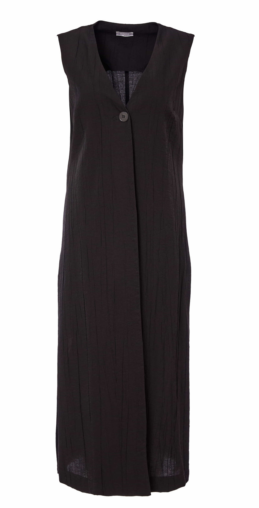 NAYA LONG LENGTH CRINKLE WAISTCOAT STYLE NAS25256 COLOUR BLACK