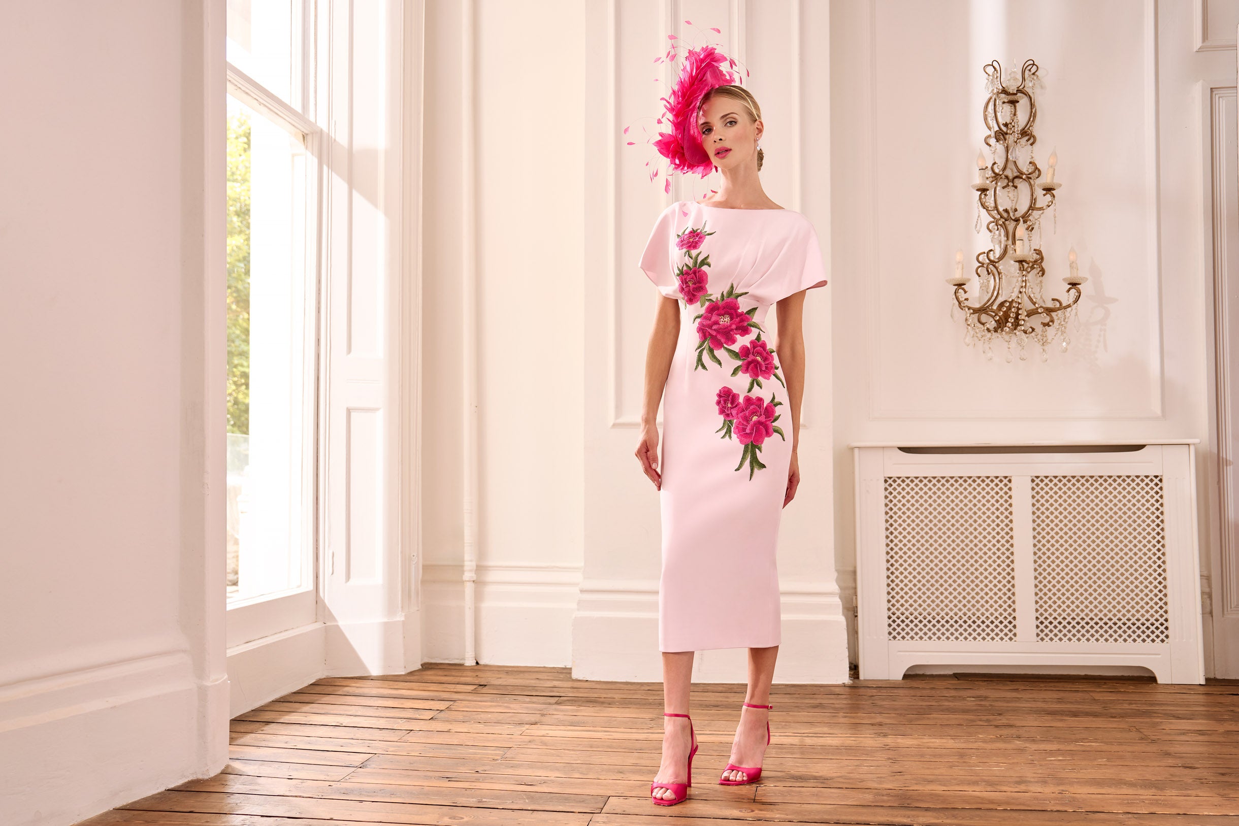 JOHN CHARLES DRESS STYLE 66606 COLOUR PETAL/CARNATION