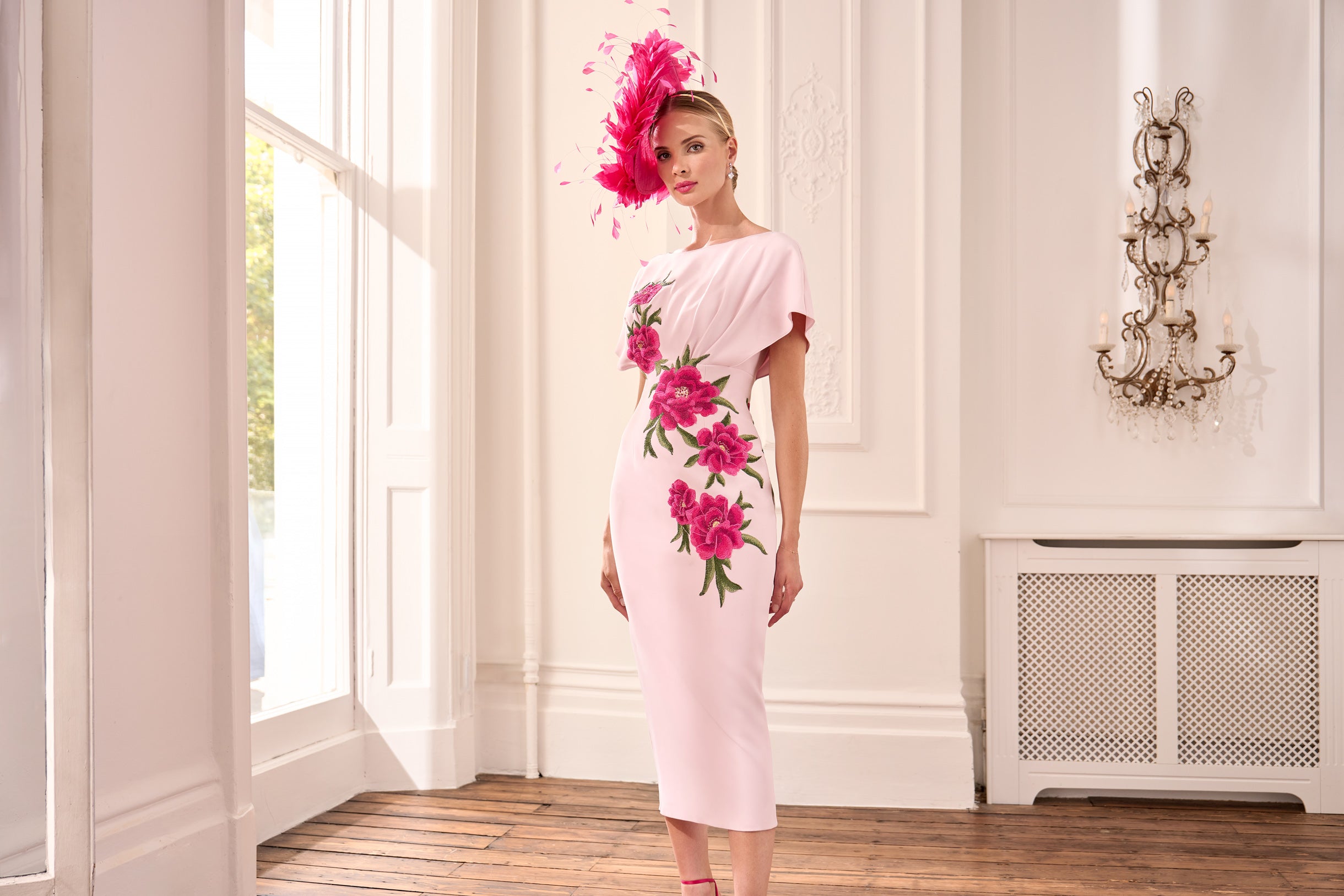 JOHN CHARLES DRESS STYLE 66606 COLOUR PETAL/CARNATION