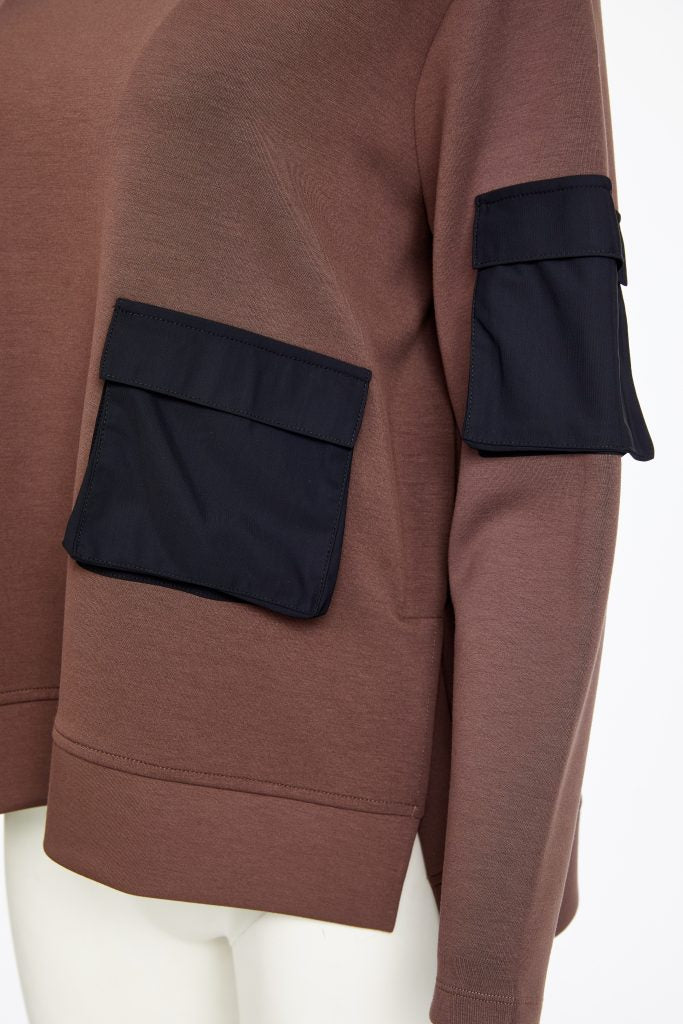 NAYA SWEATSHIRT STYLE NAW25132 COLOUR COCOA & BLACK