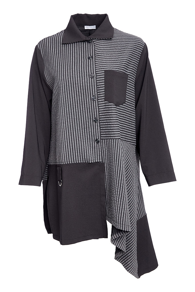 NAYA TOP BLOUSE NAW25191 COLOUR BLACK & GREY