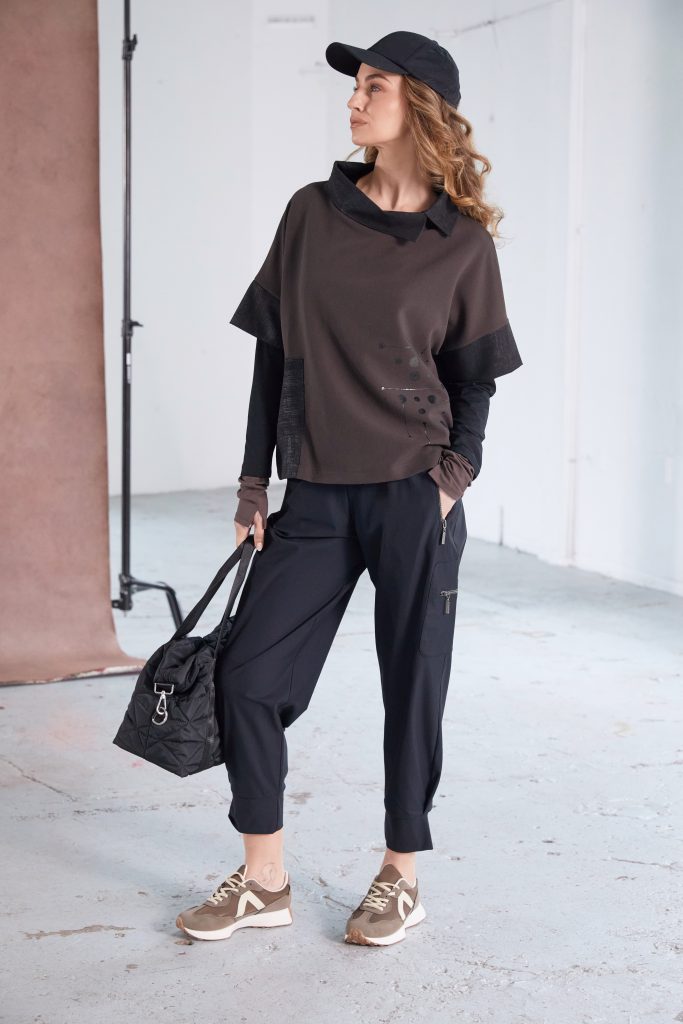 NAYA TROUSERS STYLE NAW25102 COLOURS BLACK AND , COCOA