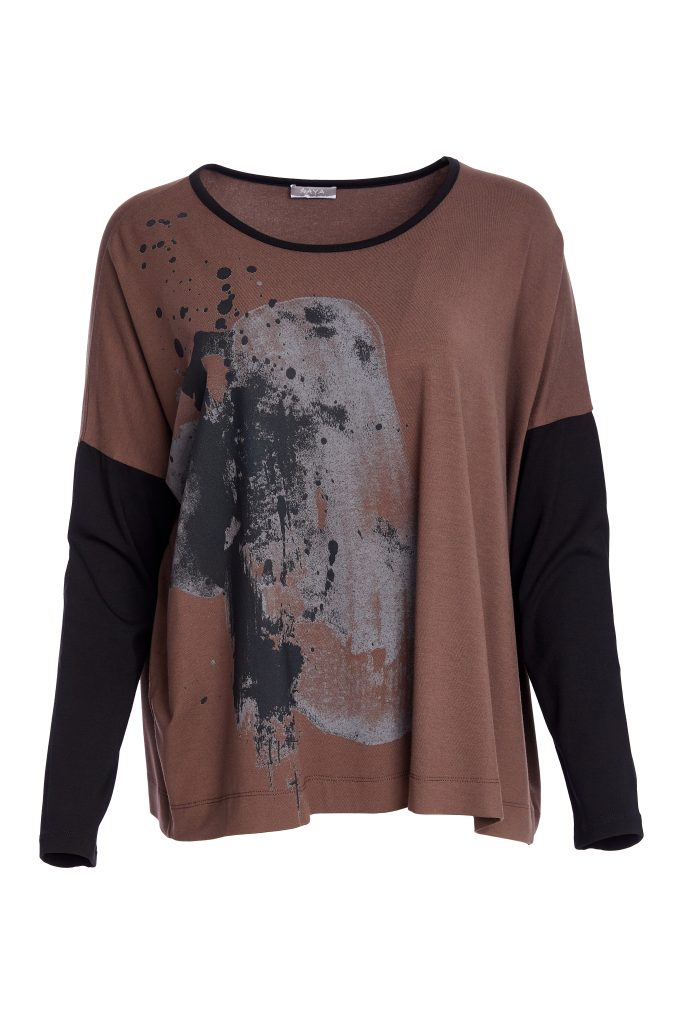 NAYA TOP STYLE NAW25308 COLOUR COCOA & BLACK