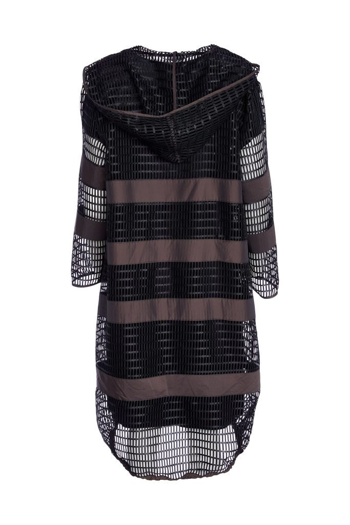NAYA LONG JACKET AND DRESS STYLE NAW25325 COLOUR BLACK & COCOA