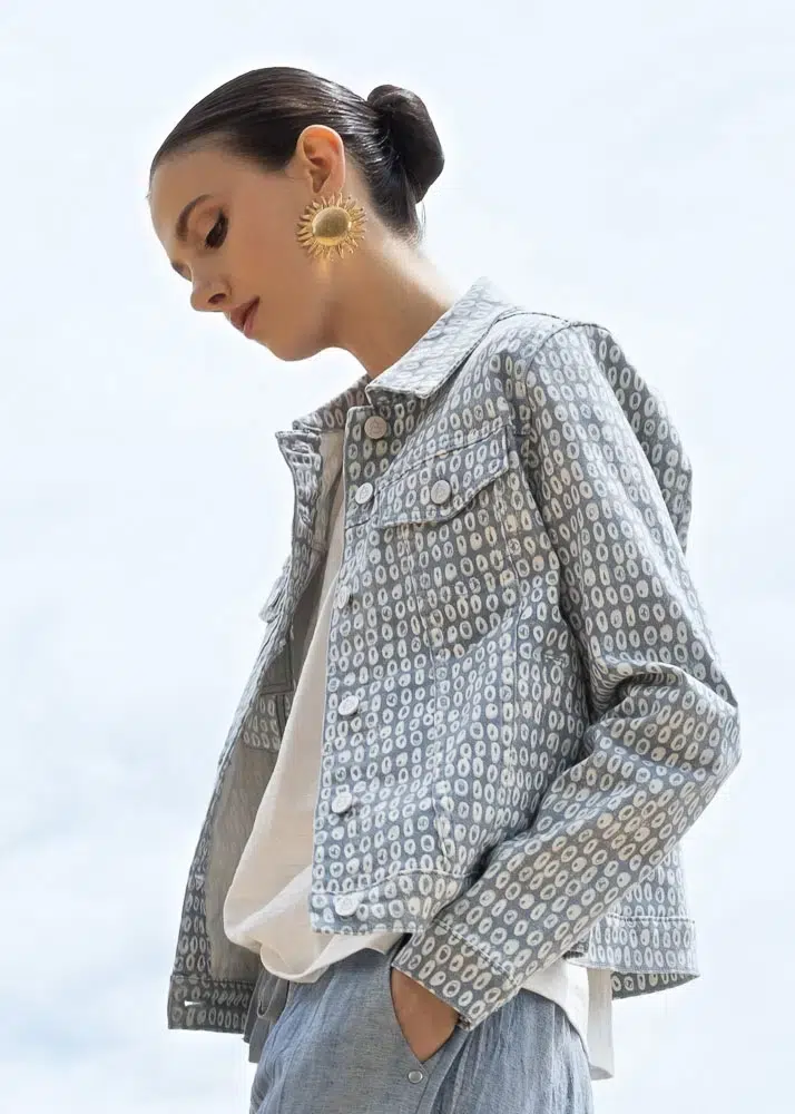 ALISON SHERI JACKET STYLE A47128 DENIM BLUE/WHITE