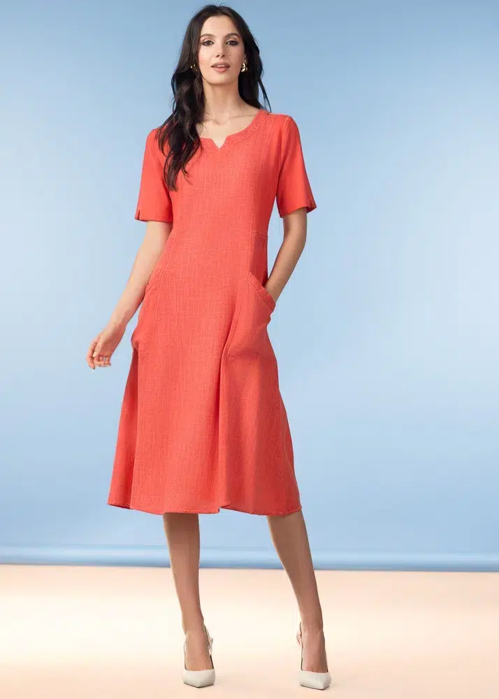 ALISON SHERI DRESS STYLE A47060 COLOUR CORAL