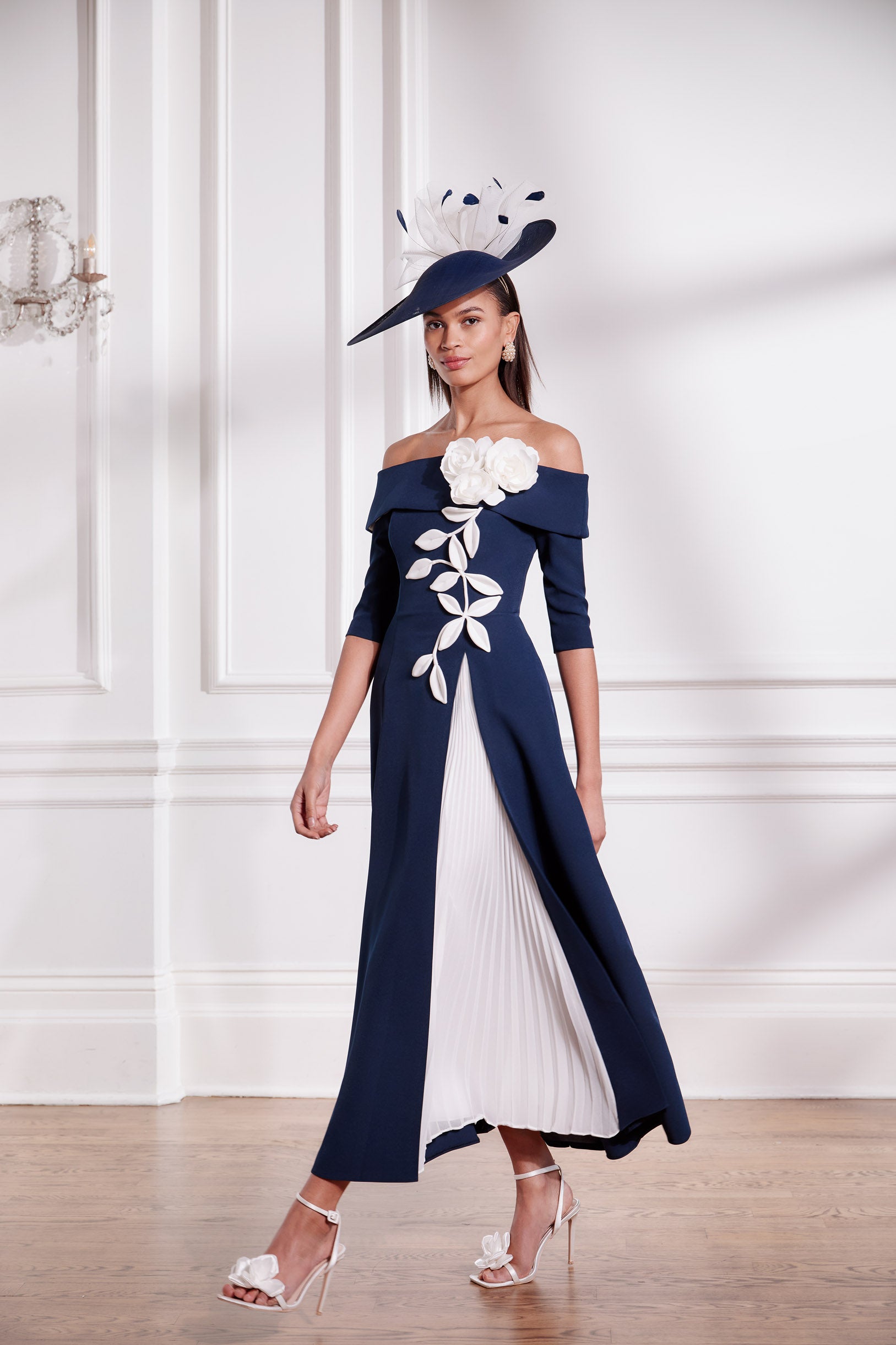 JOHN CHARLES DRESS STYLE 29294 COLOUR NAVY/IVORY She Devil Clothing JOHN CHARLES DRESS STYLE 29294 COLOUR NAVY/IVORY She Devil Clothing