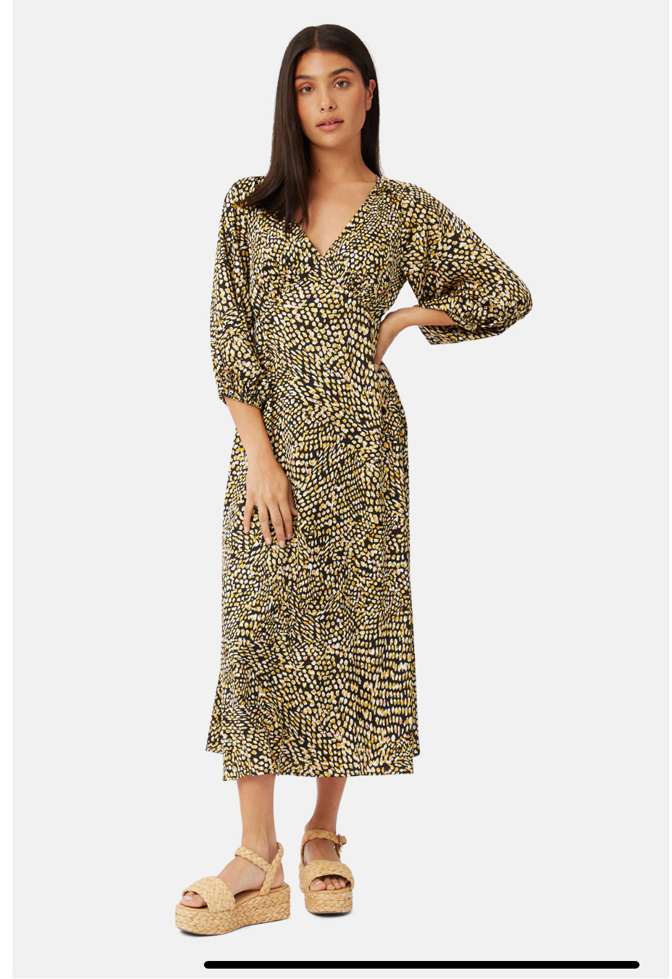 TRAFFIC PEOPLE DRESS STYLE MTM12401 COLOUR YELLOW PRINT