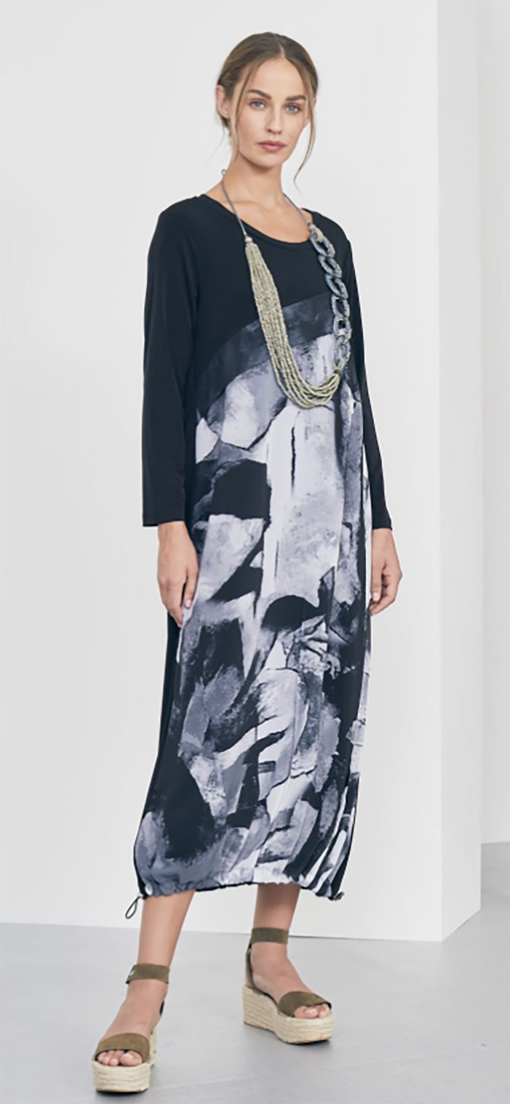 NAYA DRESS STYLE NAS23136 COLOUR BLACK/GREY