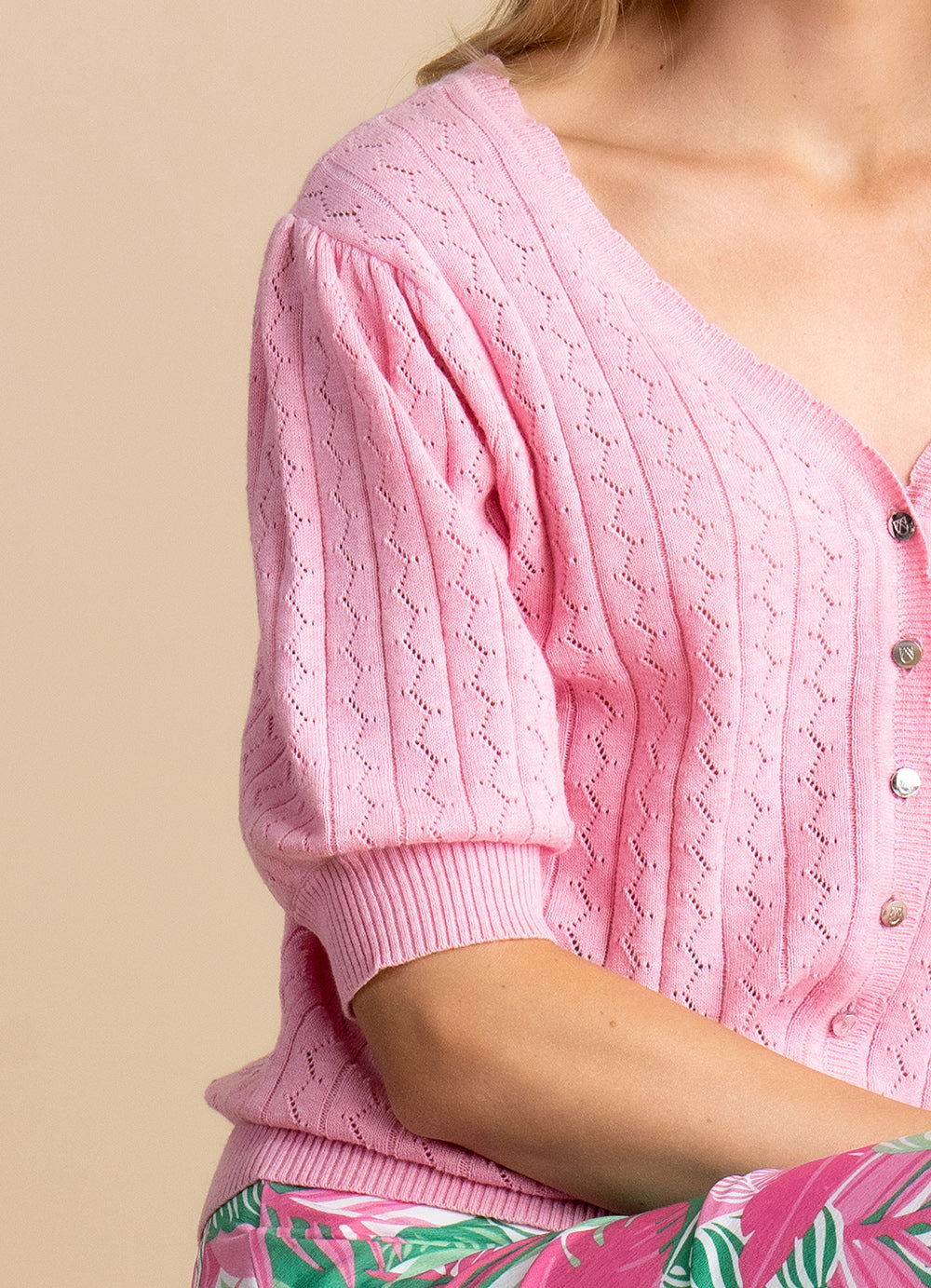 MARBLE REVERSIBLE CARDIGAN STYLE 7024-204 COLOUR PINK