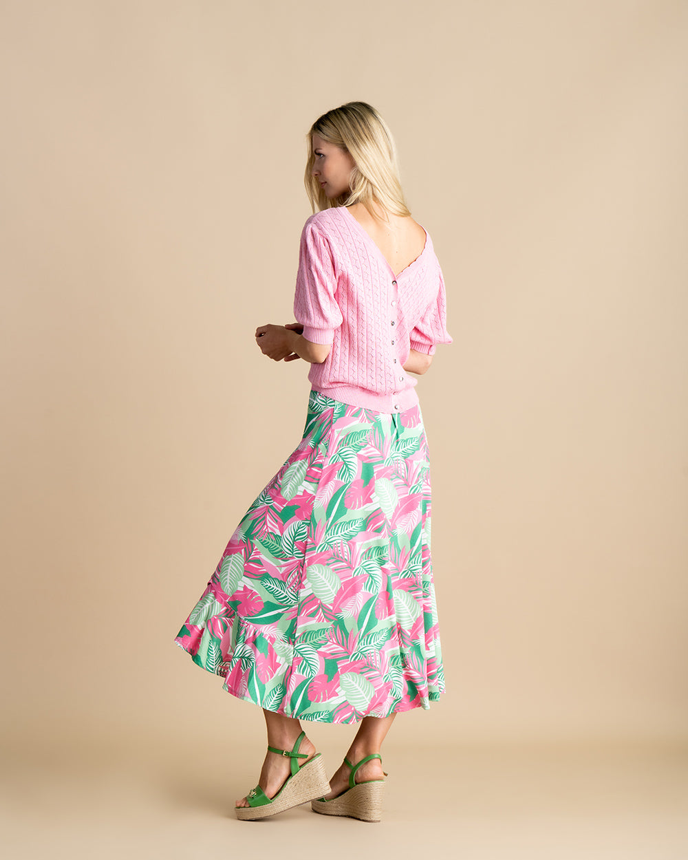 MARBLE REVERSIBLE CARDIGAN STYLE 7024-204 COLOUR PINK