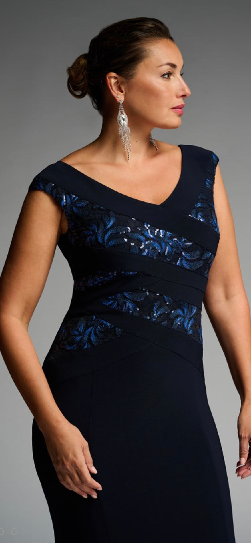 JOSEPH RIBKOFF LONG DRESS STYLE 223754 COLOUR MIDNIGHT BLUE