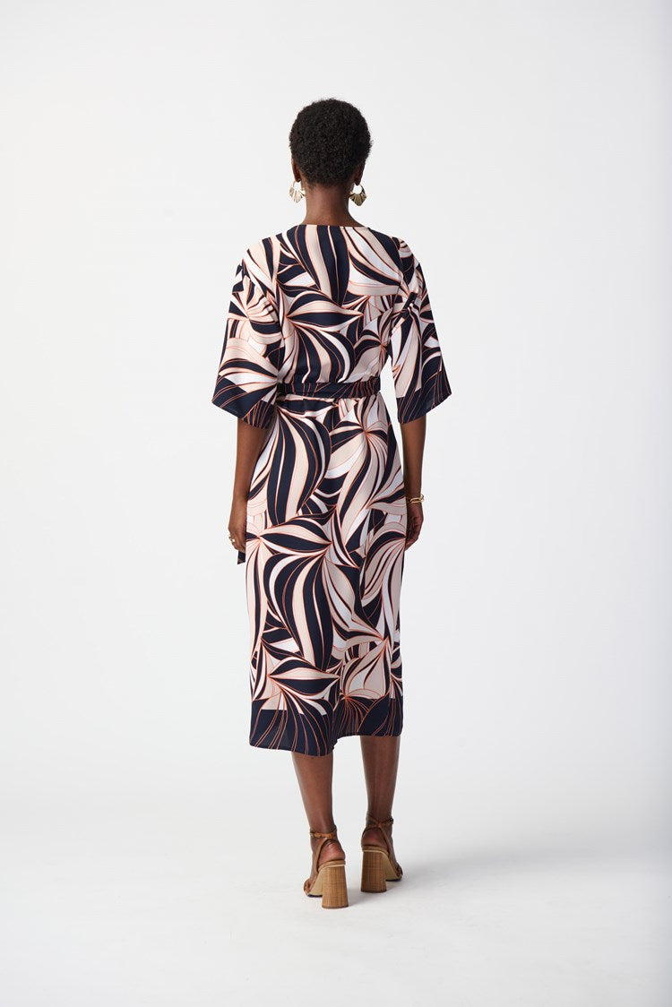 JOSEPH RIBKOFF TROPICAL PRINT WOVEN WRAP DRESS | STYLE 241114 | COLOUR –  She Devil Clothing