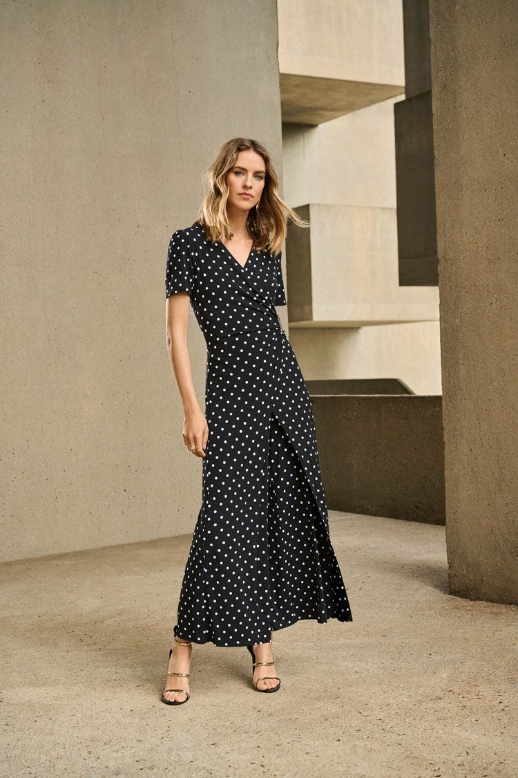 Black polka dot jumpsuit on sale