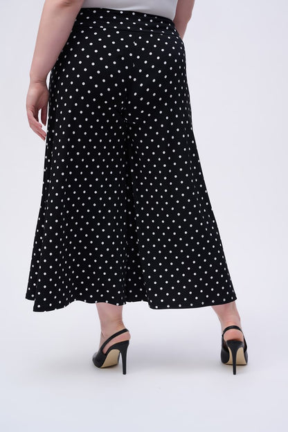 JOSEPH RIBKOFF POLKA DOT PANT STYLE 251040 COLOUR BLACK/VANILLA