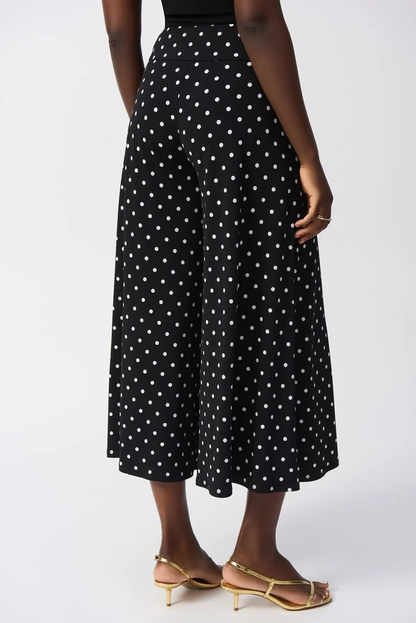 JOSEPH RIBKOFF POLKA DOT PANT STYLE 251040 COLOUR BLACK/VANILLA