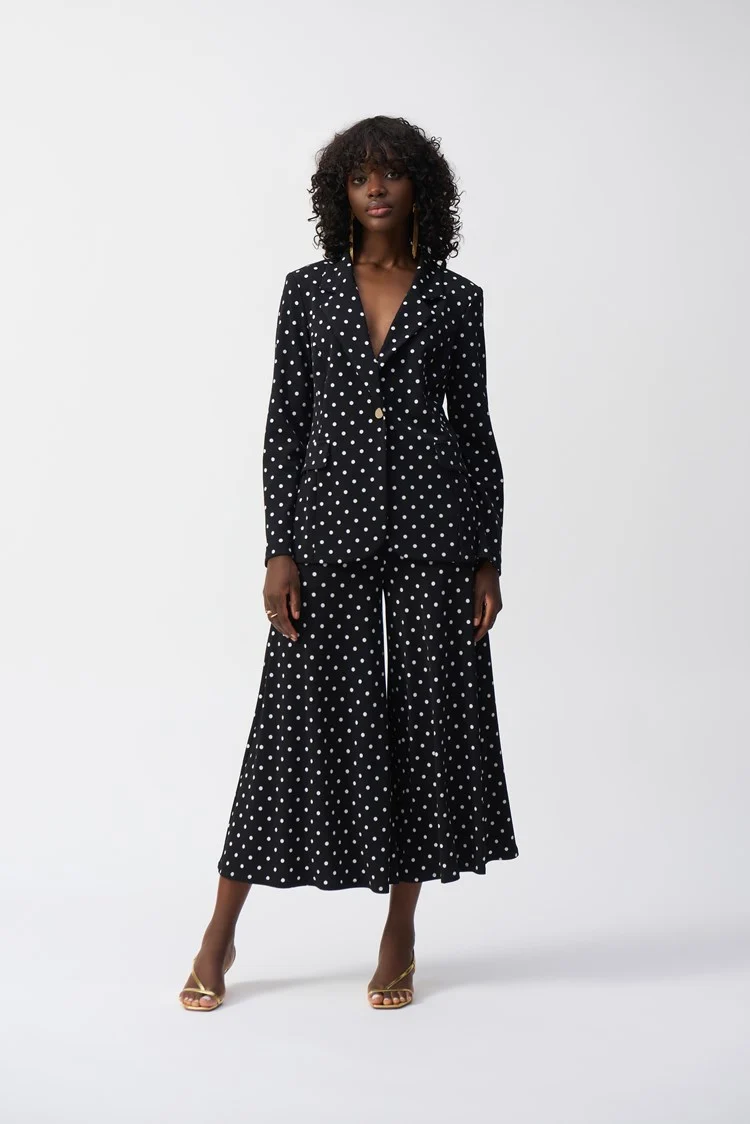 JOSEPH RIBKOFF POLKA DOT BLAZER STYLE 251051 COLOUR BLACK VANILLA She Devil Clothing